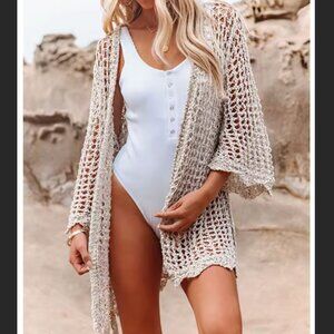 VICI OPEN KNIT ROBE COVER UP